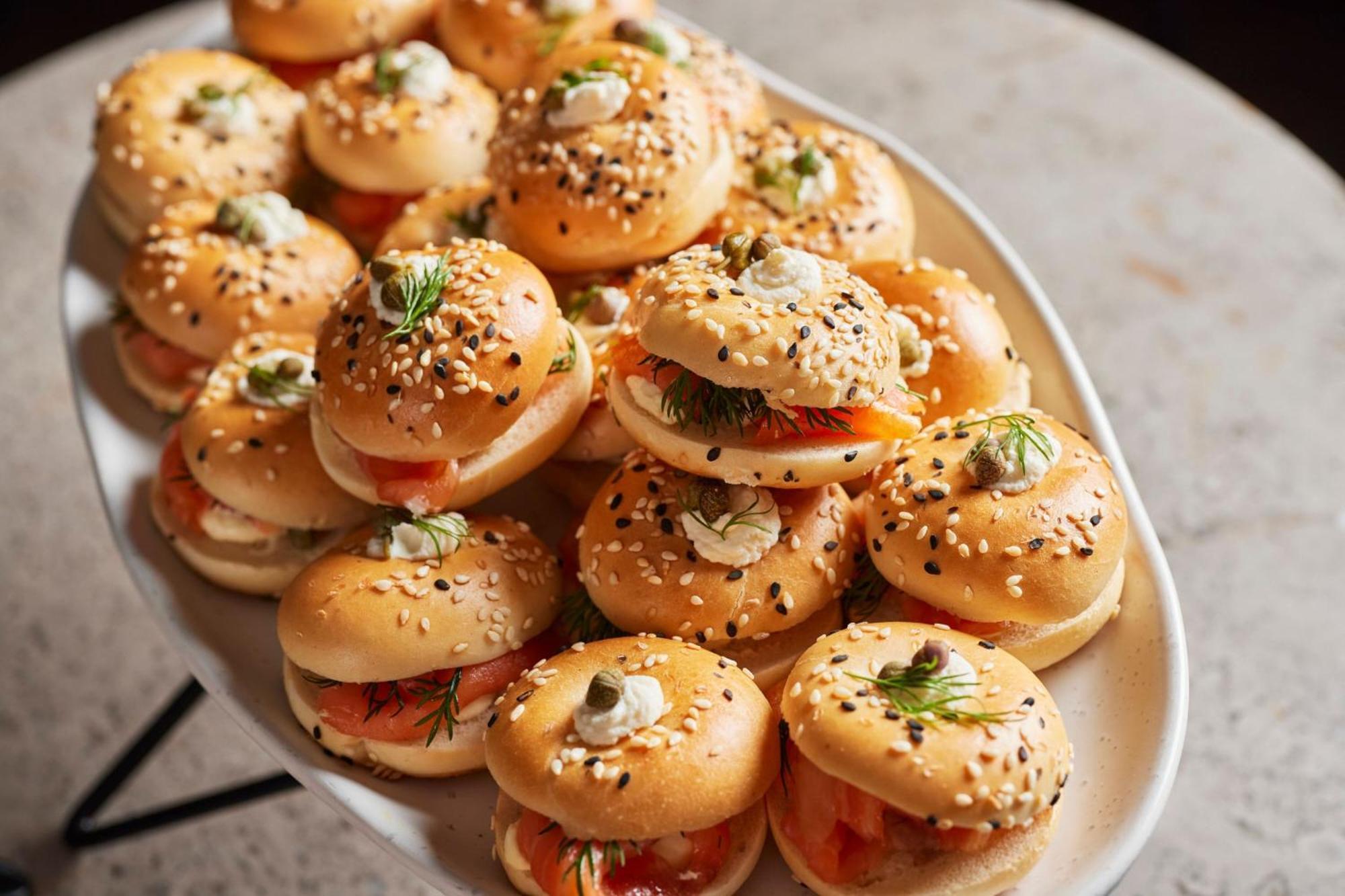 Melbourne Marriott Hotel Docklands Ngoại thất bức ảnh A platter of mini bagels